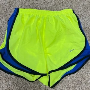 neon yellow Nike dryfit athletic shorts